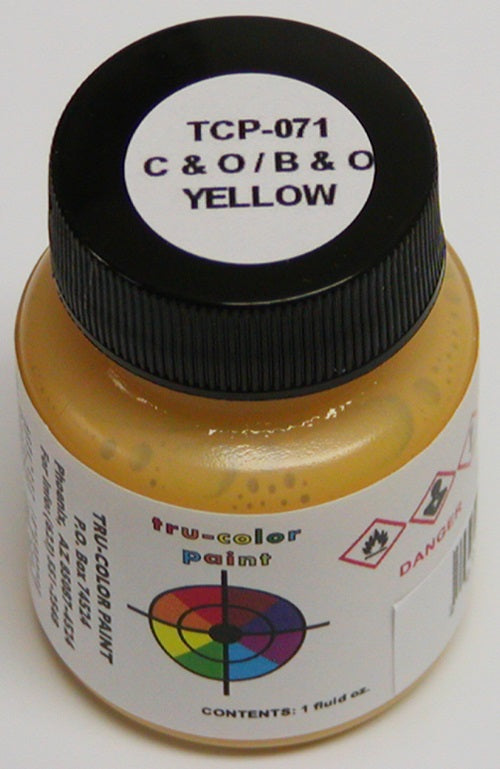 Tru-Color Paint 071 - Railroad Color Acrylic Paint - 1oz/29.6mL - Chesapeake & Ohio / Baltimore & Ohio Yellow