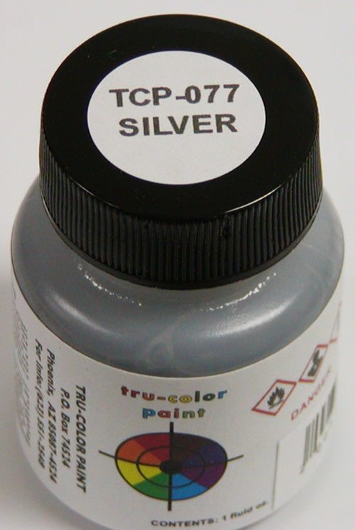 Tru-Color Paint 077 - Railroad Color Acrylic Paint - 1oz/29.6mL - Silver