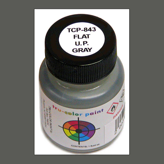 Tru-Color Paint 843 - Flat Brushable Acrylic Paint - 1oz/29.6mL - Union Pacific Harbor Mist Gray