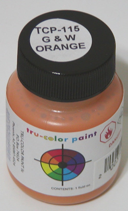 Tru-Color Paint 115 - Railroad Color Acrylic Paint - 1oz/29.6mL - Genessee & Wyoming Orange