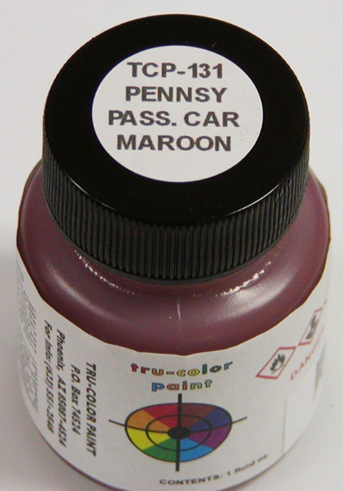 Tru-Color Paint 131 - Railroad Color Acrylic Paint - 1oz/29.6mL - Pennsylvania Railroad Passenger Car Maroon