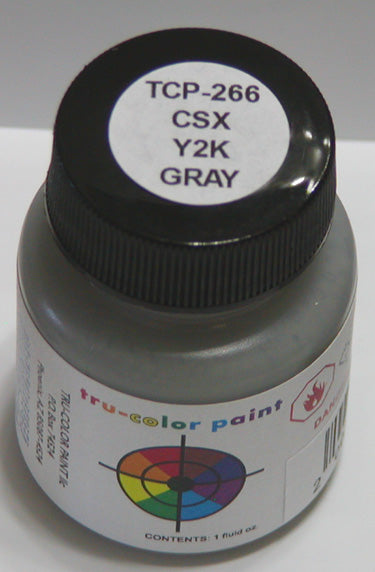 Tru-Color Paint 266 - Railroad Color Acrylic Paint - 1oz/29.6mL - CSX Transportation Original (Y2K) Gray