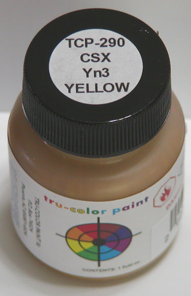Tru-Color Paint 290 - Railroad Color Acrylic Paint - 1oz/29.6mL - CSX Transportation YN3 Yellow