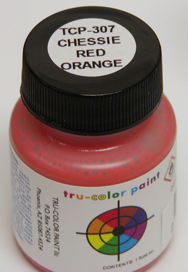 Tru-Color Paint 307 - Railroad Color Acrylic Paint - 1oz/29.6mL - Chessie System Vermillion (red-orange)