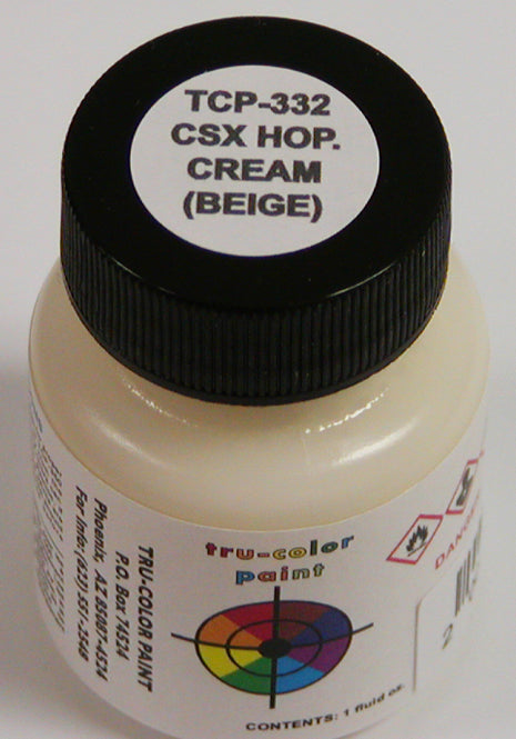 Tru-Color Paint 332 - Railroad Color Acrylic Paint - 1oz/29.6mL - CSX Transportation Beige/Cream