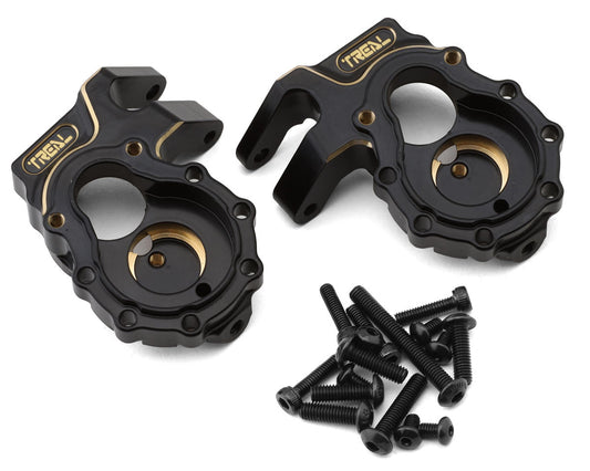 Treal TTRX4-01 Brass Steering Knuckles Portal Covers for Traxxas TRX-4 (Black) (2)