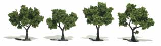 Woodland Scenics TR1503 Ready Made Realistic Trees- 2" - 3" Light Green (4)