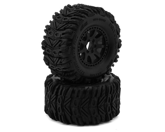 UpGrade RC 10013 Dirt Claw 2.2" Pre-Mounted BELTED Tires for Mini Maxx®/XRT® & Mini Kraton® (2) w/12mm