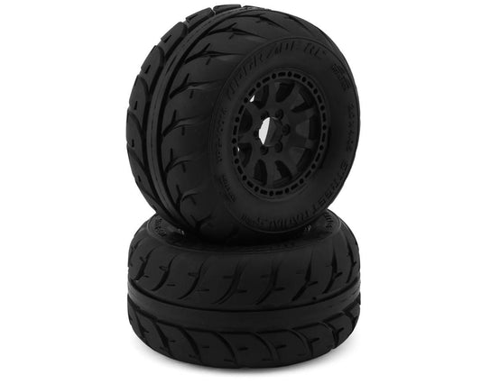 UpGrade RC 10014 Street Radials 2.2" Pre-Mounted On-Road Tires for Mini Maxx®/XRT® & Mini Kraton® (2)