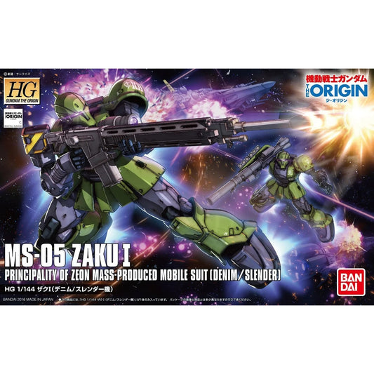 Bandai 206316 5059026 2333620 HG Gundam The Origin: #09 MS-05 Zaku I ( Denim/ Slender)