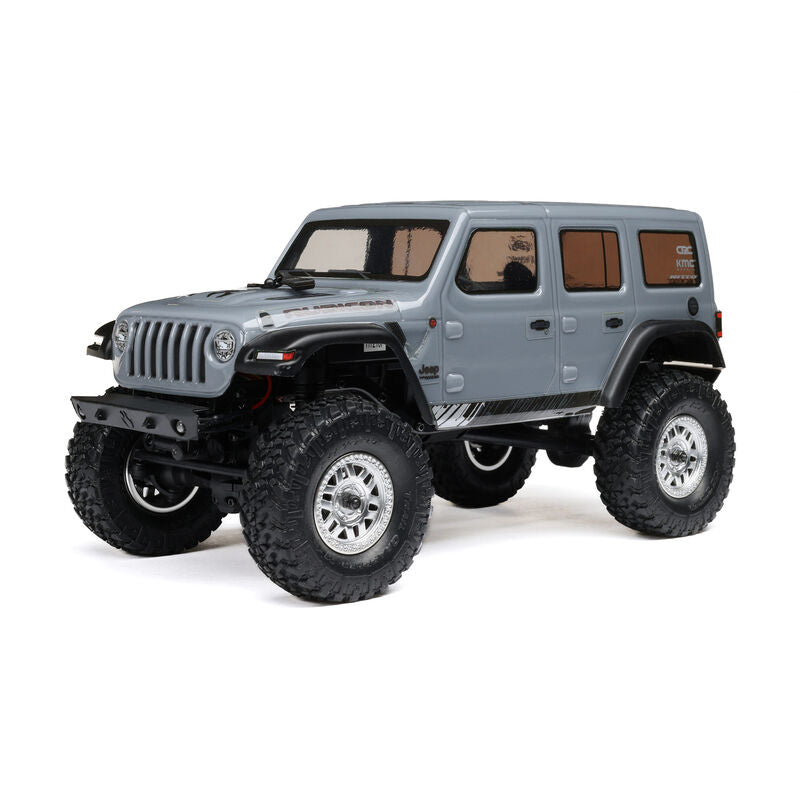 Axial 00002V3T3 SCX24 Jeep Wrangler JLU 4WD RTR Scale Mini Rock Crawler (Grey)