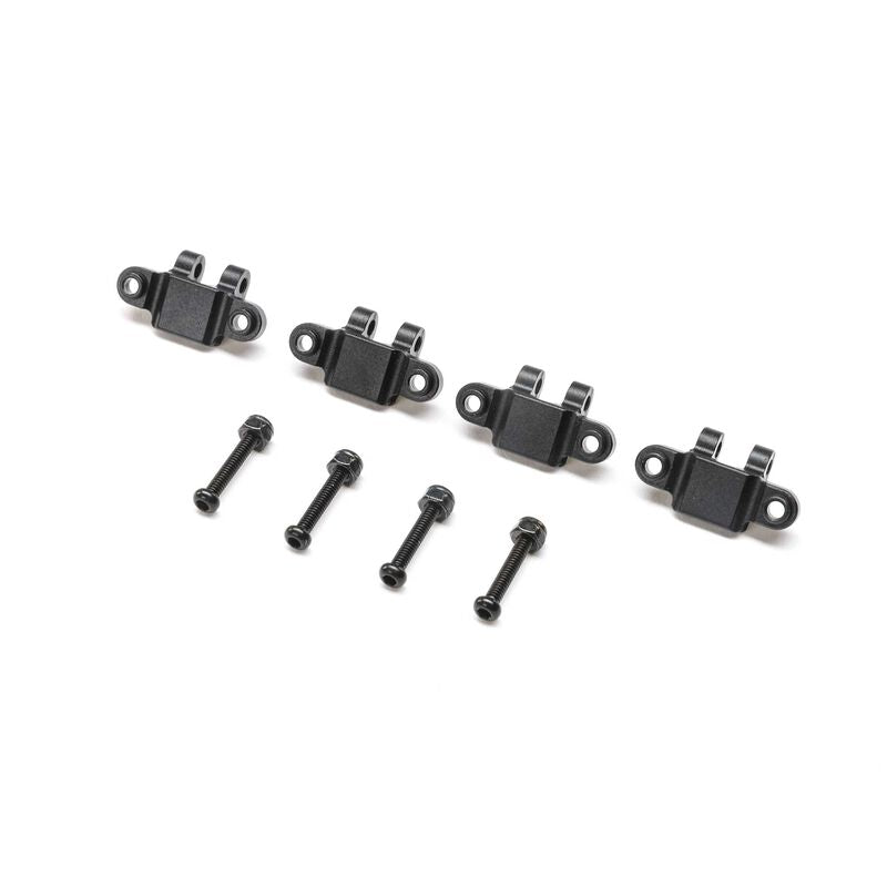 LOSI TLR 314009 Lower Shock Mount, Aluminum, Black(4): Mini LMT