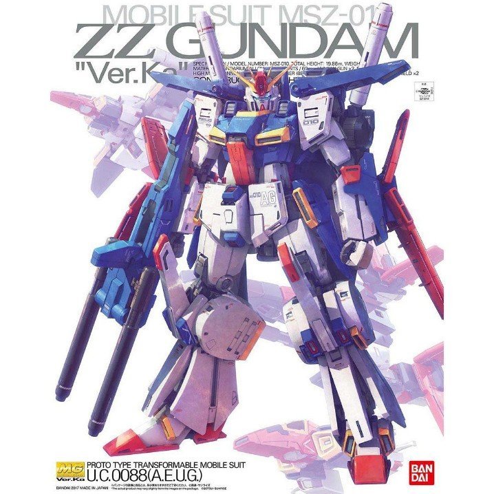 Bandai 5063151 2422361 216744 MG MSZ-010 ZZ Gundam Ver.Ka UC0088