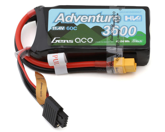 Gens Ace 363S60X6GT G-Tech Smart 3S LiHV Battery 60C (11.4V 3600mAh) w/ XT60 Connector