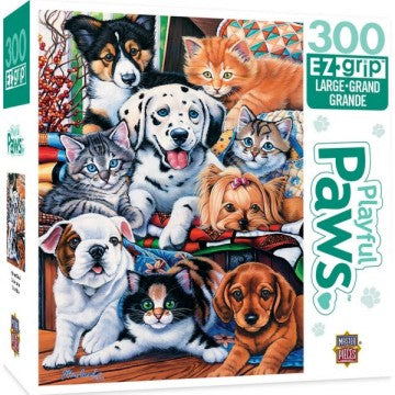Masterpieces Puzzles 31366 Hide & Seek Various Kittens & Puppies EzGrip Puzzle (300pc)