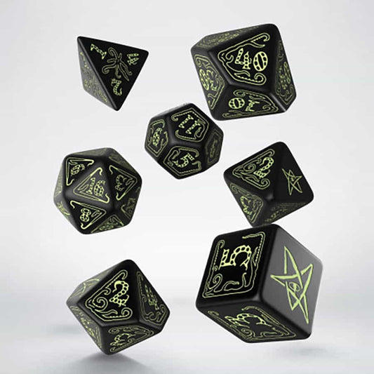 Q-Workshop SCTH07 Call of Cthulhu Black Glow in the Dark Dice Set