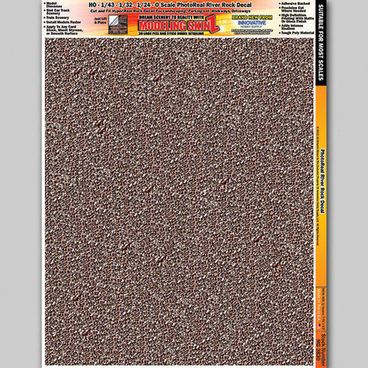 Innovative Hobby Supply 3830 Multi-Scale Modeling SkinZ PhotoReal Peel & Stick Decals: River Rock