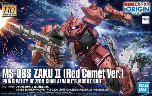 Bandai 5057656 HG Gundam The Origin #024 MS06S Zaku II Red Comet